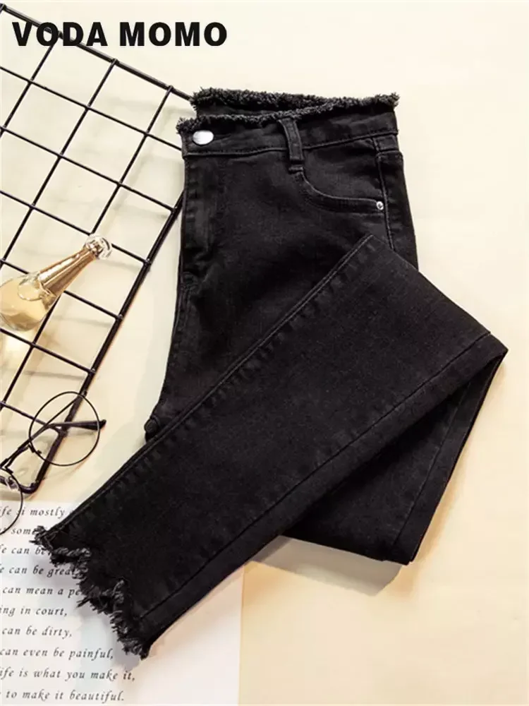 Woman Clothes High Waist Solid Mom Push Up Stretch jeans Ladies Denim Pants Trousers New Women Jeans Ripped Skinny Pencil Jeans