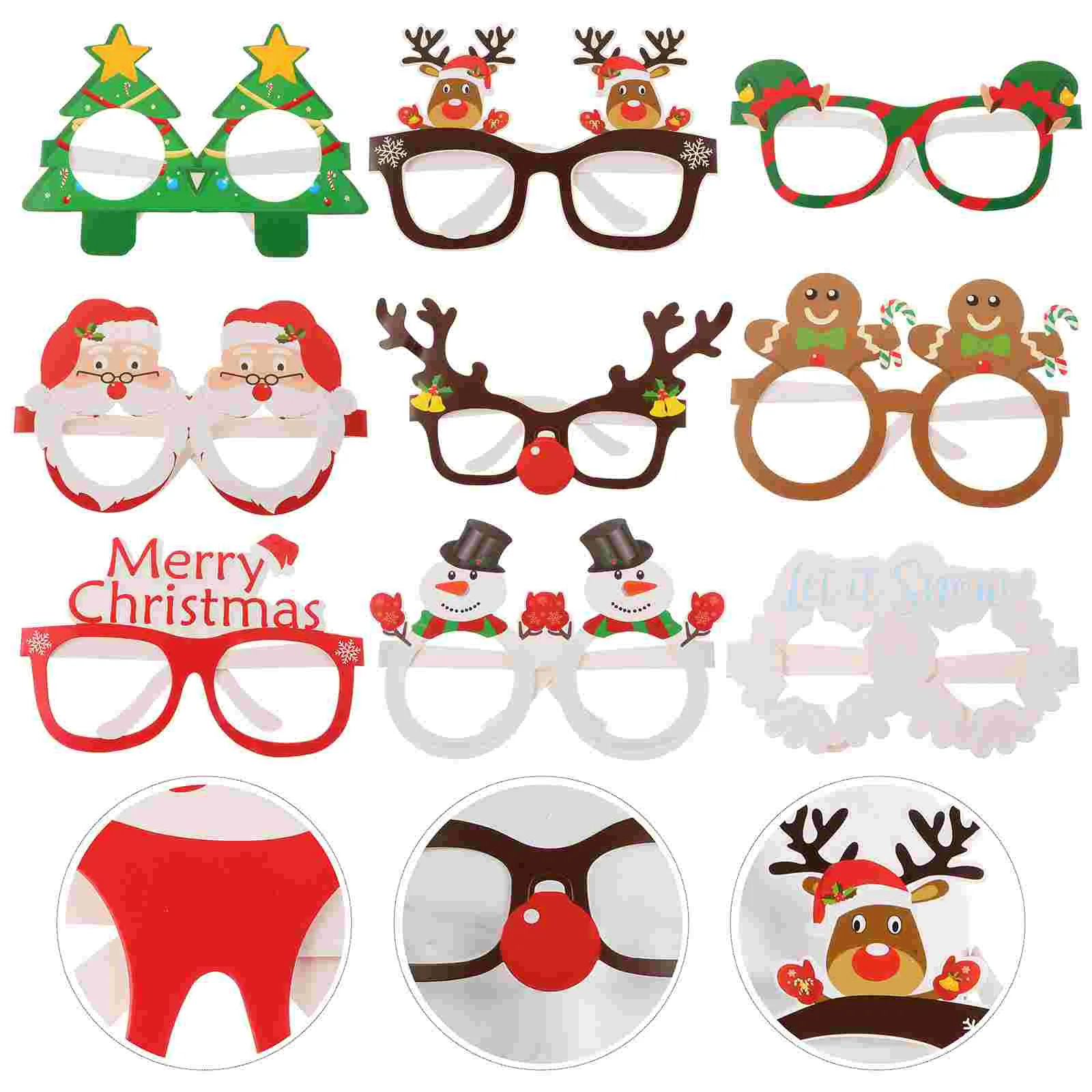 

9 Pcs Paper 3D Glasses Party Supplies Xmas Eyewear Christmas Sto Tree Frames Toys Festival Props