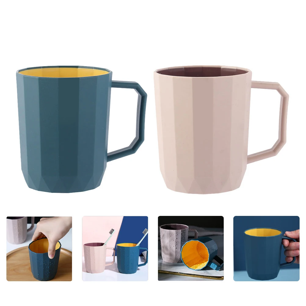 

2PCS Kids Toothbrush Cup PP Plastic Travel Bathroom Simple Student Washing Mug Storage Toothpaste Comb