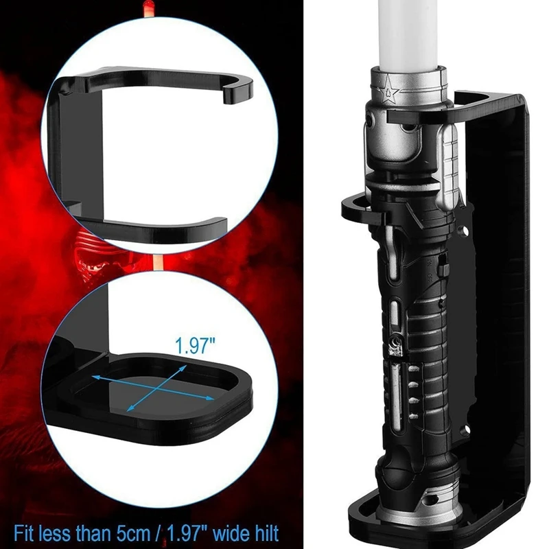 Rak penyimpanan dudukan dinding Saber lampu bening akrilik dengan sekrup untuk tampilan Lightsaber Planet bintang