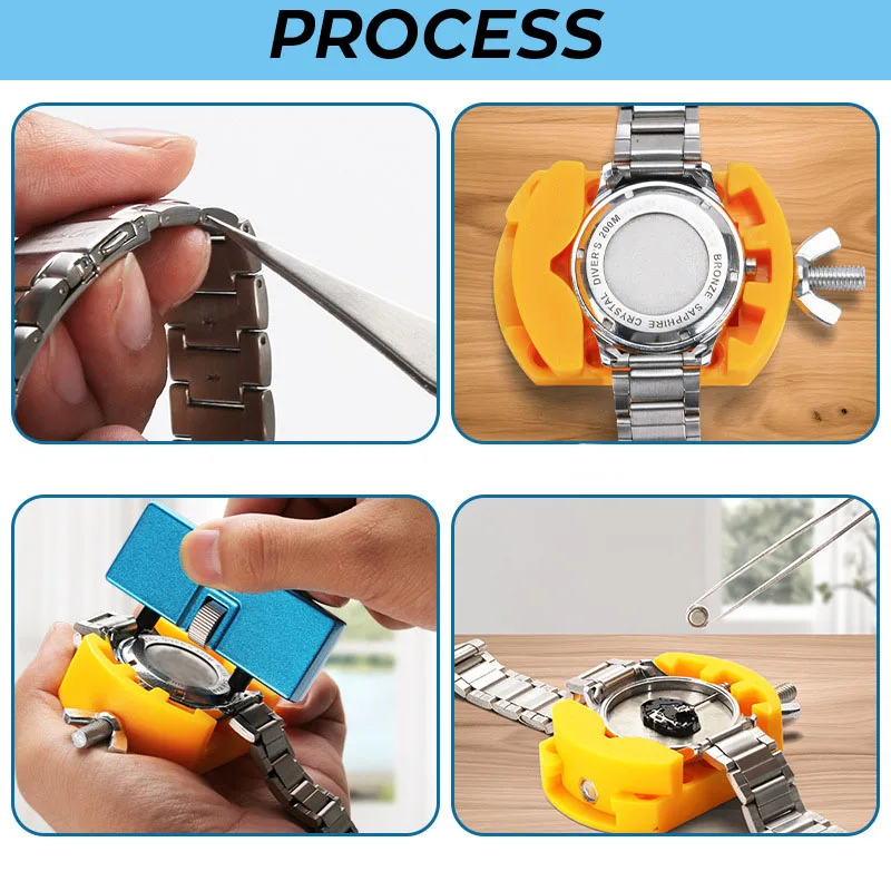 3in1 Watch Case Opener Back Cover Remove Open Tool Removal Holder Stand Change Battery Tweezers Watch Repair Tools Kits Set