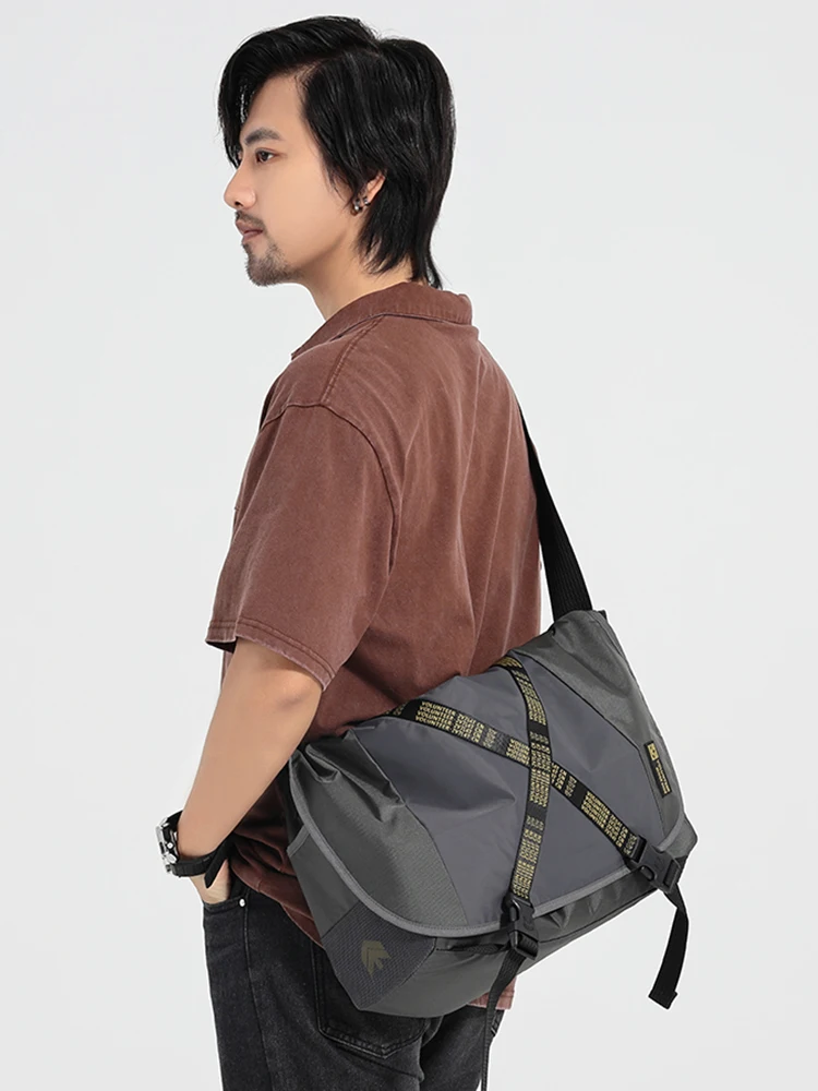 Volunteer Male Shoulder Bag 2023 School Camping Travel Waterproof Solid Oxford Cloth Large Capacity Messenger Bags 1820-08