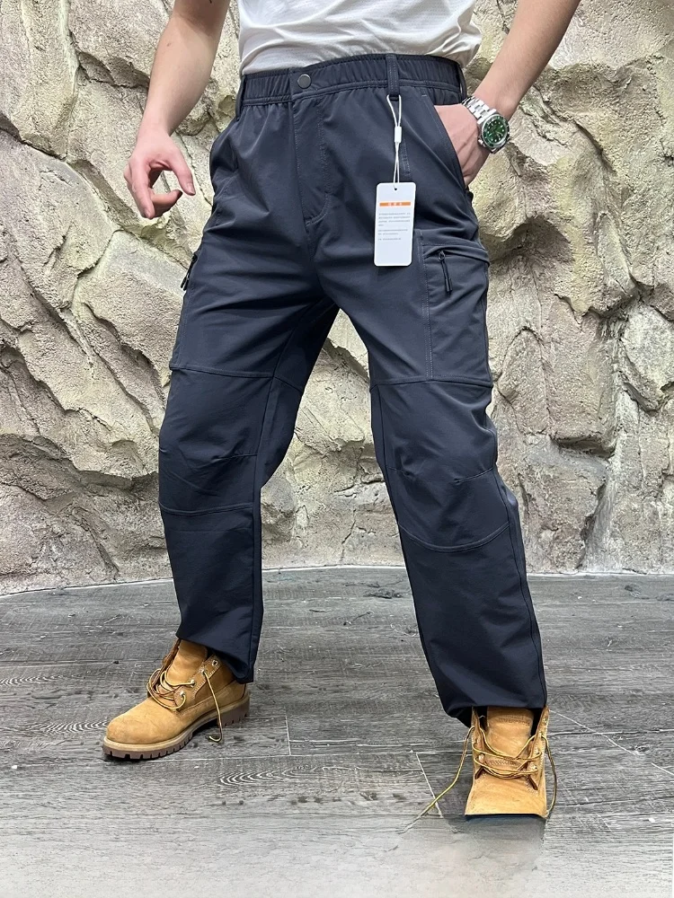 

Уличные мужские повседневные брюки с прямыми штанинами, ветрозащитная водонепроницаемая футболка, размерная футболка Cutting ape Urban Outdoor Sle, нейлон, спандекс