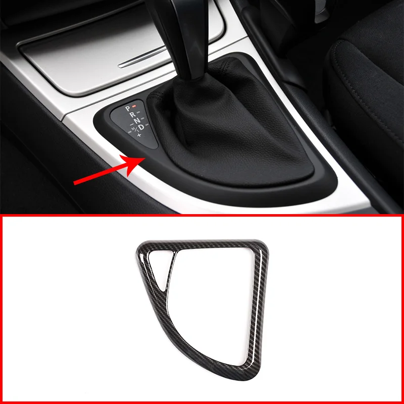 Car Accessories Interior Decoration Gear Shift Head Frame For BMW 1 Series E81/E87 2007-2011 Carbon Fiber Pattern 1 Piece Set