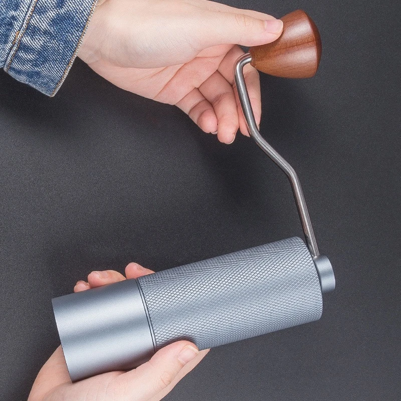 Manual Coffee Grinder CNC Burr Diamond Pattern Extended Handle Adjustable Coarseness Portable for Home Outdoor Travel Camping