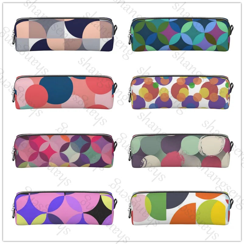 

Polka point Polka dots Leather Zipper Pencil Box Multifunctional Stationery Storage Bag Student Study Supplies Gift