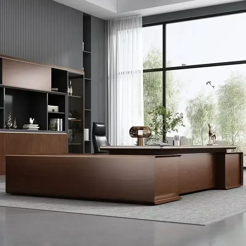 

Large L Shaped OfficeTable Drawer Cabinet Asthetic Manager Office Desks Wooden Executive Escritorios De Oficina Accessories