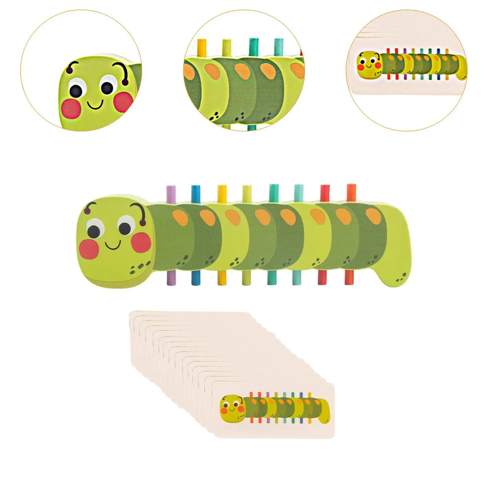 木製毛虫カラーマッチングおもちゃ色分類早期教育感覚教育玩具子供のためのパーティーの好意