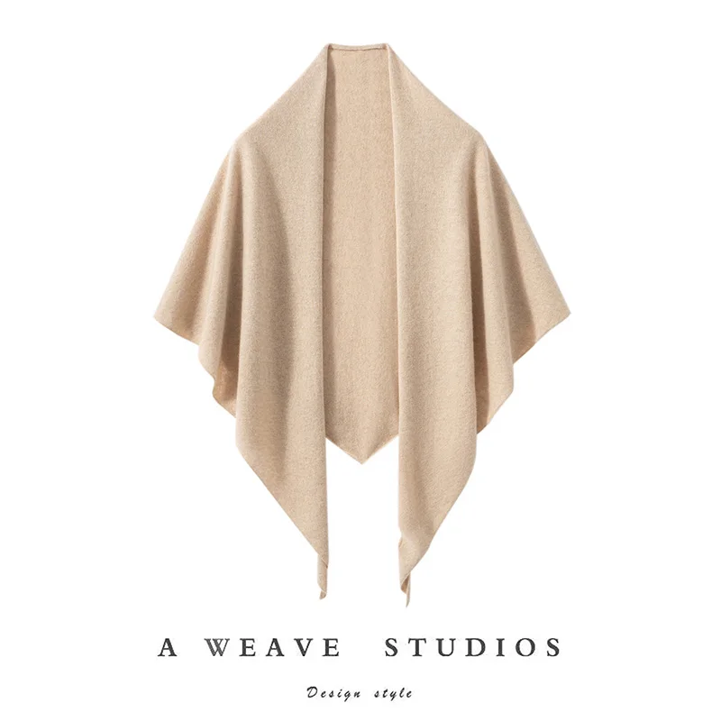 

ADDONEE Luxury Women Big Triangle Shawls 100% Cashmere Knit Wraps High Quality Autumn Winter Keep Warm Fashion Cashmere Scarf