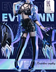 Evelynn Cosplay z grą LOL KDA 2020 Evelynn ALL OUT S10 Idol przebranie na karnawał kobiety na Halloween zestawy peruki LOL Cosplay