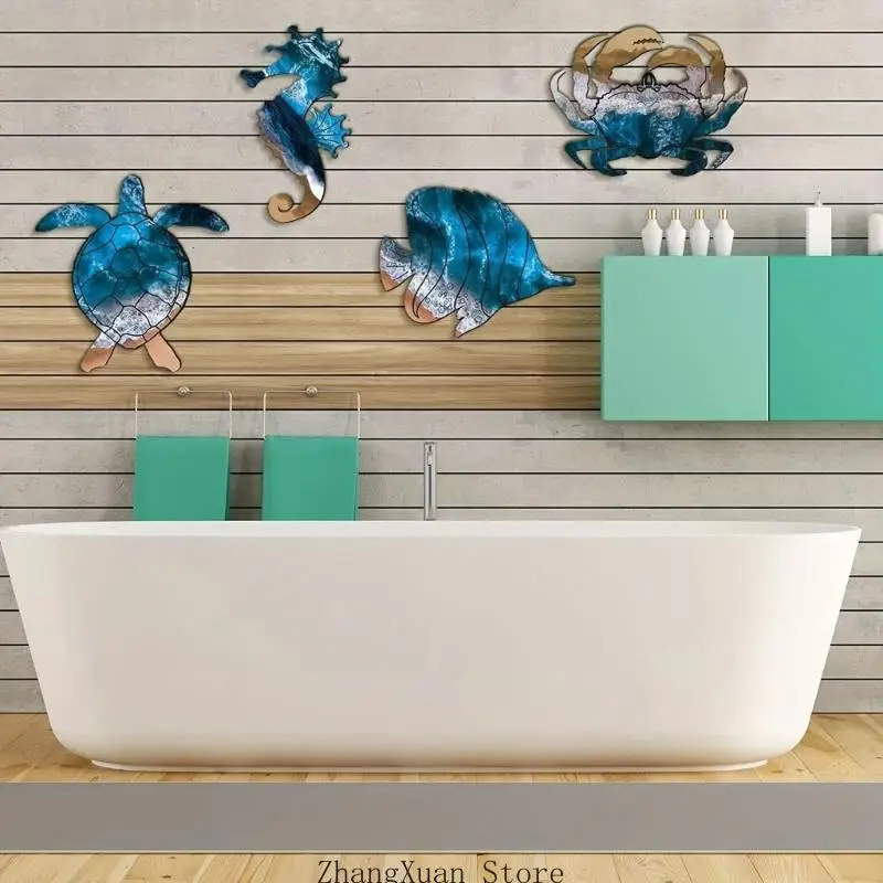 Meerestier-Wandskulpturen, Meerestier-Wanddekoration, Holztafel für Kinderzimmer, 3 x – Detail 2