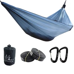 2022 yeni Ultralight 380T (20D) açık kamp naylon hamak uyku salıncak ağacı yatak bahçe köy Protable hamak sandalye