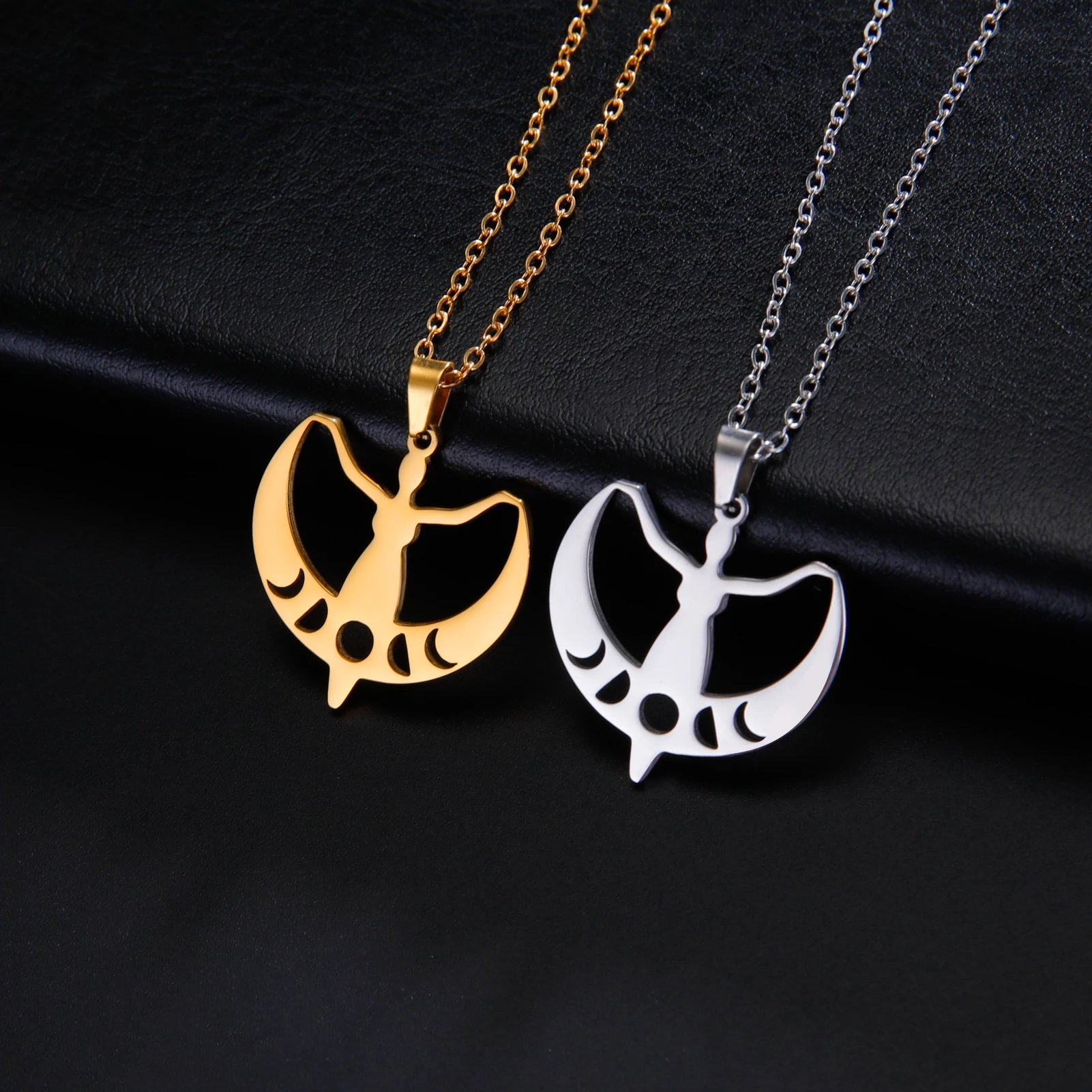 Skyrim Mondgöttin-Anhänger-Halskette, Edelstahl, Vintage-Amulett, Damen-Halskette, Schmuck, 2025,