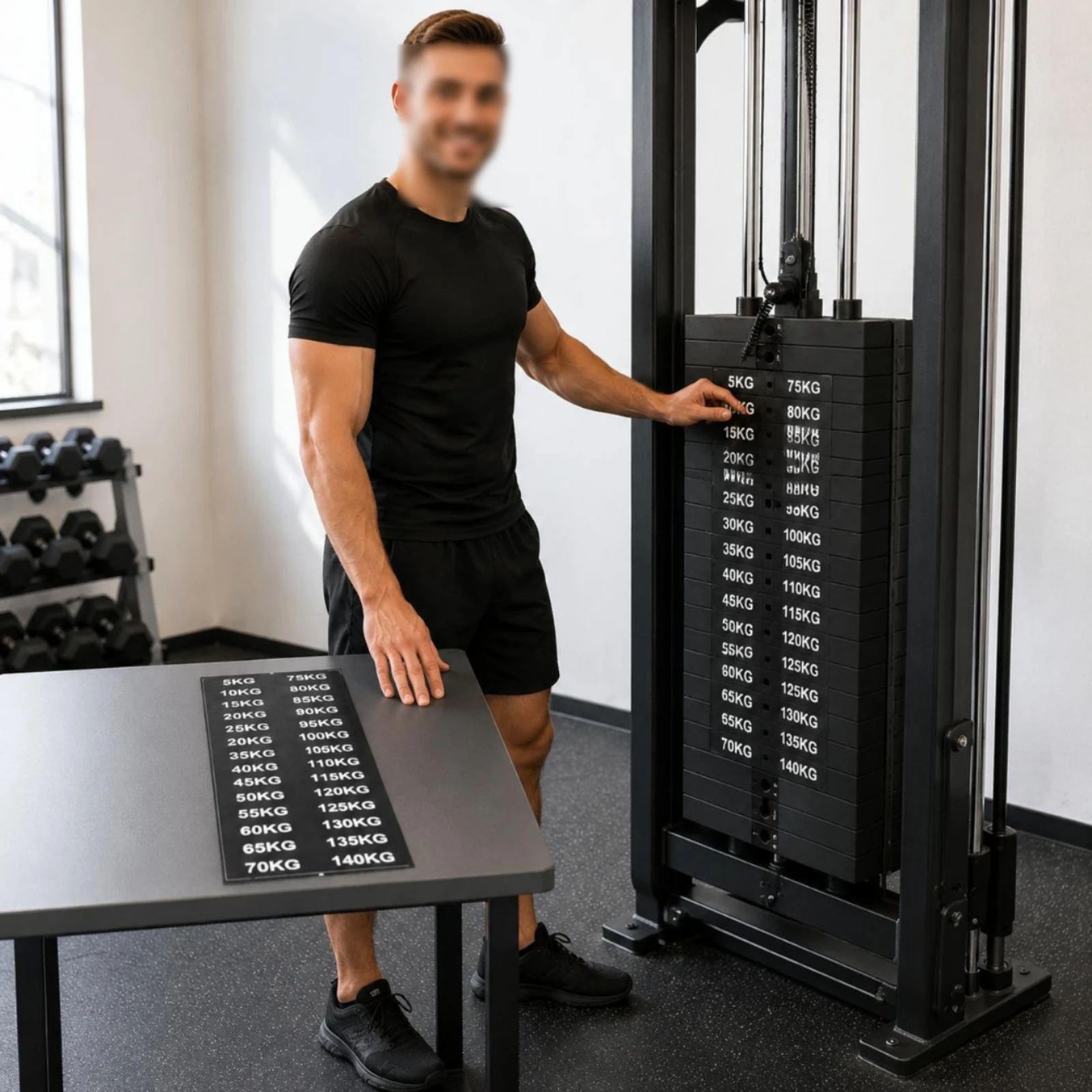 Weight Block Sticker Pounds and Kilograms Weight Stack Label Number Decal Rectangular Fitness Accessory Machine Labels