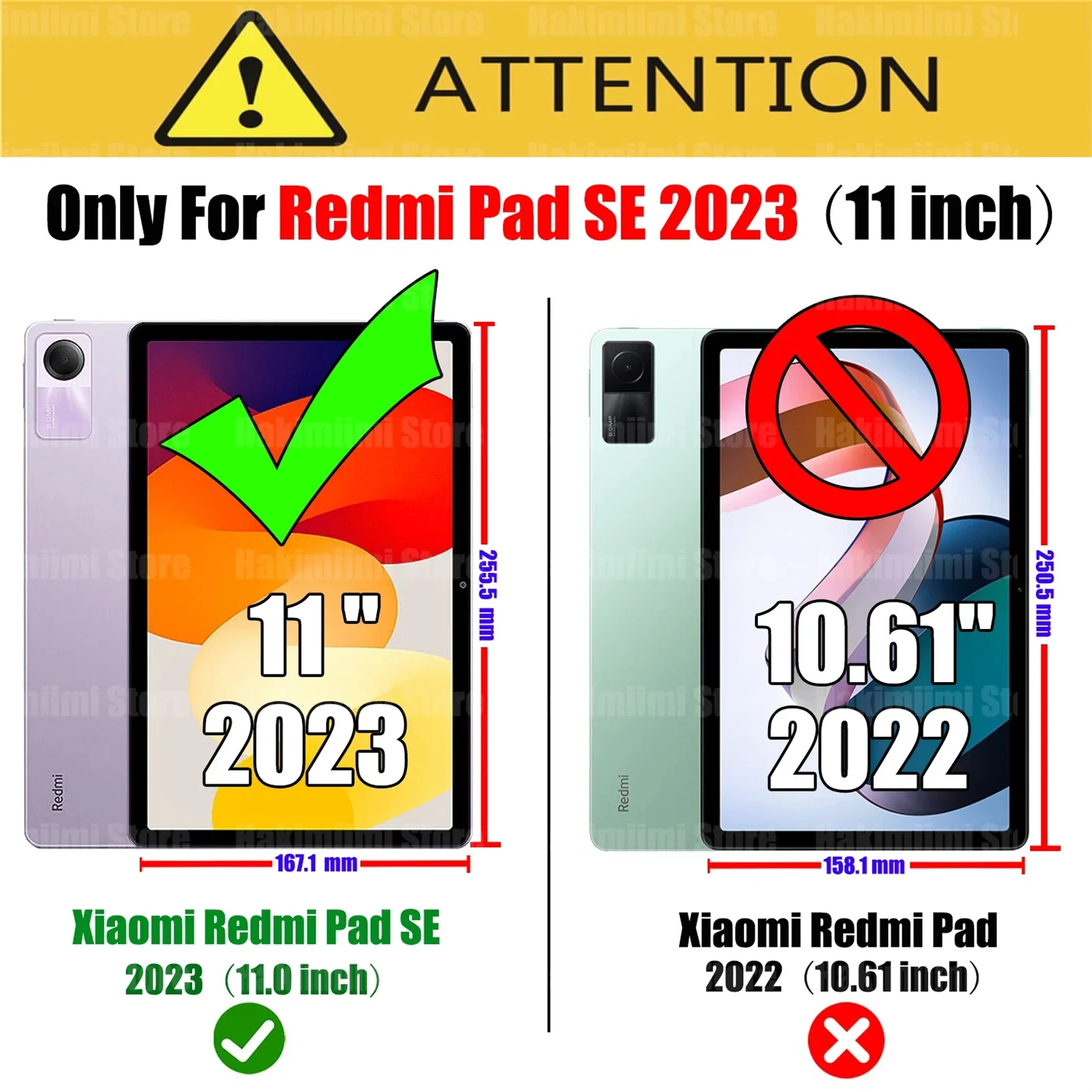 Slim Thin Light Soft Protective Smart Cover Case with Auto Sleep/Wake Folding Stand – for Xiaomi Redmi Pad SE 11 inch Tablet