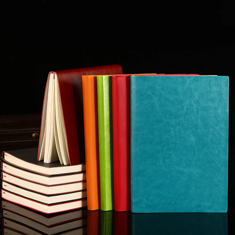 (Free Logo Engraving) A5/B5/A6 Soft Leather Business Notebook, Notepad, Student Diary, Meeting Minutes, Handbook, Excerpt Book