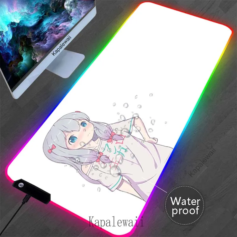 RGB Izumi Gamer Mouse Pad LED muslimate Locking Edge tappetino per Mouse impermeabile tappetino per Mouse da gioco tappetini per tastiera Tapis De Souris