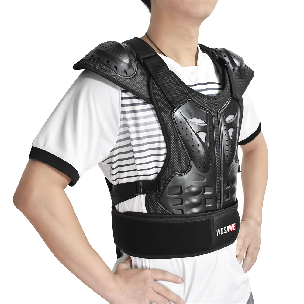 WOSAWE Motorcycle Vest Racing Chest Back Cycling Jackets Motocross Off-Road Ski Snowboarding Jackets Close Fitting