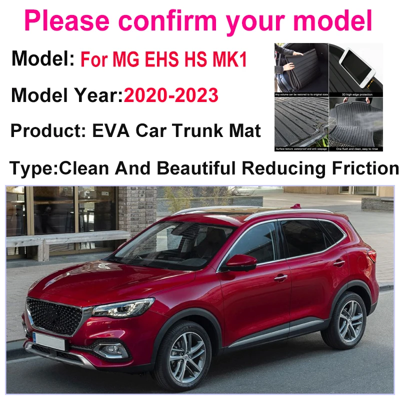 Car EVA Trunk Mats For MG EHS EHS HS Plug-in PHEV Accessories MK1 2020 2021 2022 2023 Cover Boot Rug Cargo Liner Anti Dirty Mats