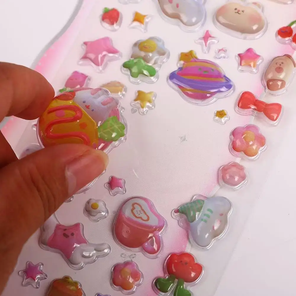 Adesivi in rilievo Scrapbooking Candy Fantasma Coniglio Diario fai da te Adesivo di cancelleria Decor Simpatici adesivi estetici