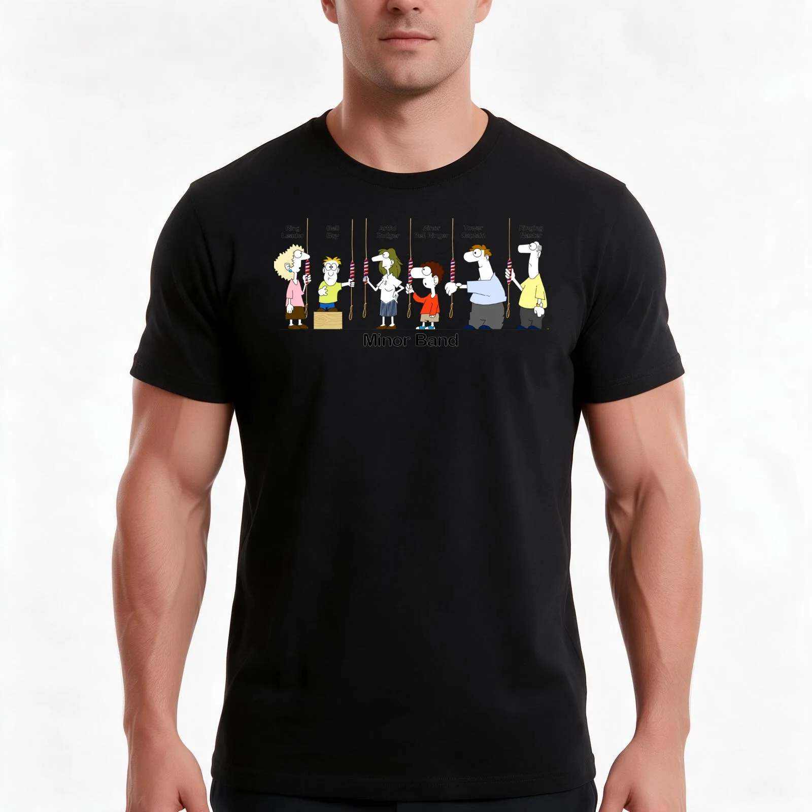 Bell Ringing Minor Band T-Shirt, Summer Casual Cotton Tee, Oversized Streetwear Tops, Vintage Graphic Print, Unisex Men Women