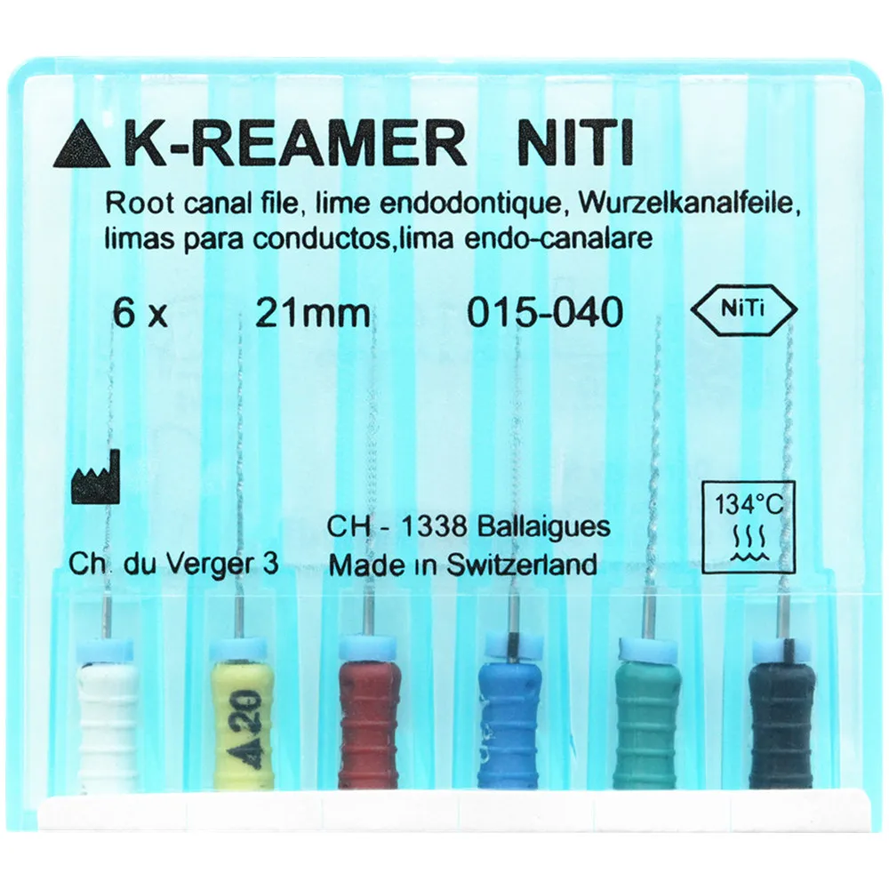 Fichiers de K-REAMER dentaire NiTi Endo flexibles, canal radiculaire R, utilisation manuelle, dégradendodontique, titane, outil de laboratoire dentaire, 1 paquet, 21mm, 25mm