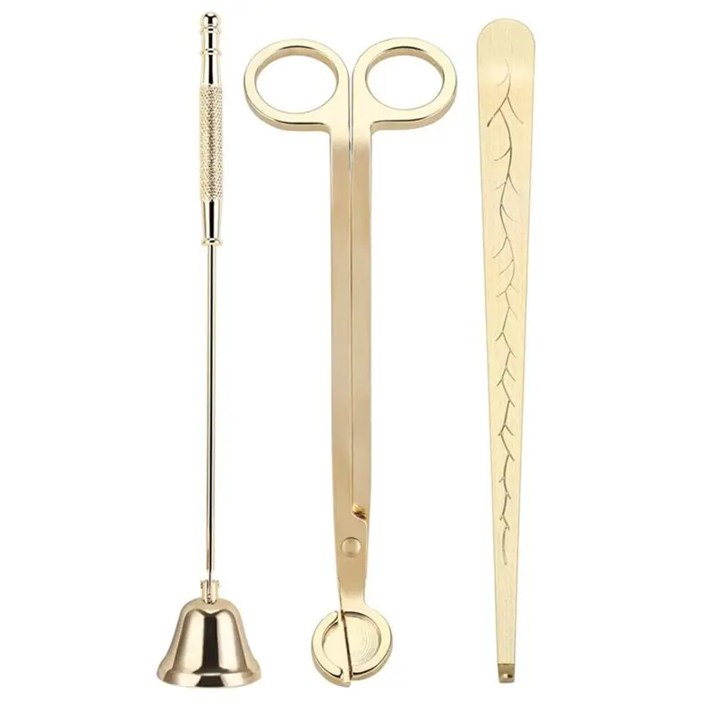 For Candle Lovers Gift-Set 3Pcs For Candle Accessories:Snuffer, Extinguisher, Wick Trimmer, Dipper& Snuffer-AT36