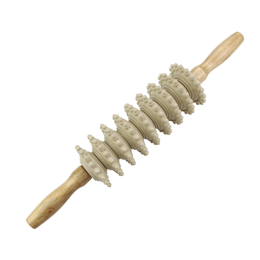 

1pc Wooden Massage Stick Cervical Back Massage Stick Handheld Massage Roller Massage Rod Lymphatic Relaxation For Neck Belly