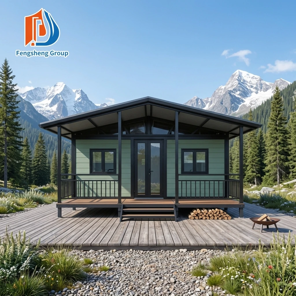 Two Wings Expandable Prefab Modular Tiny Villa for Commercial Shop Homestay Camping Cabin Container Houses