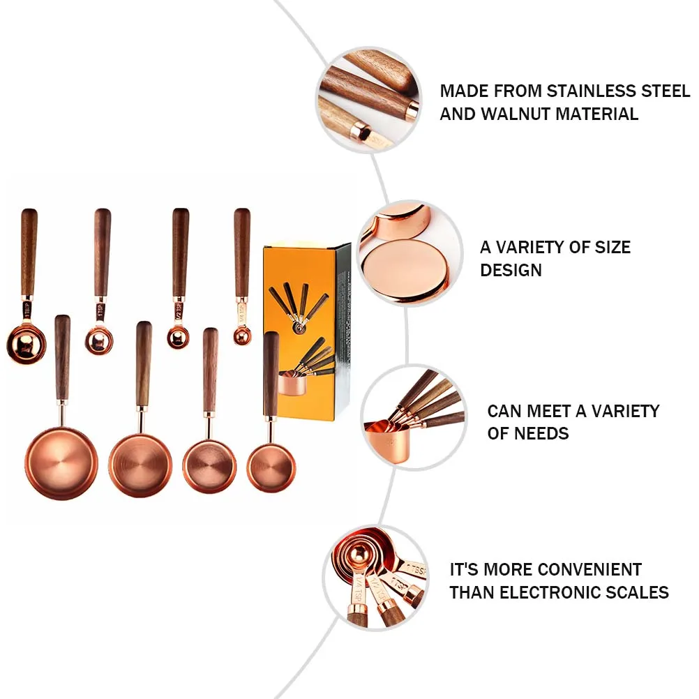 

Набор мерных чашек и ложек из нержавеющей стали с двойной шкалой для выпечки, приготовления пищи и измерения молочной смеси