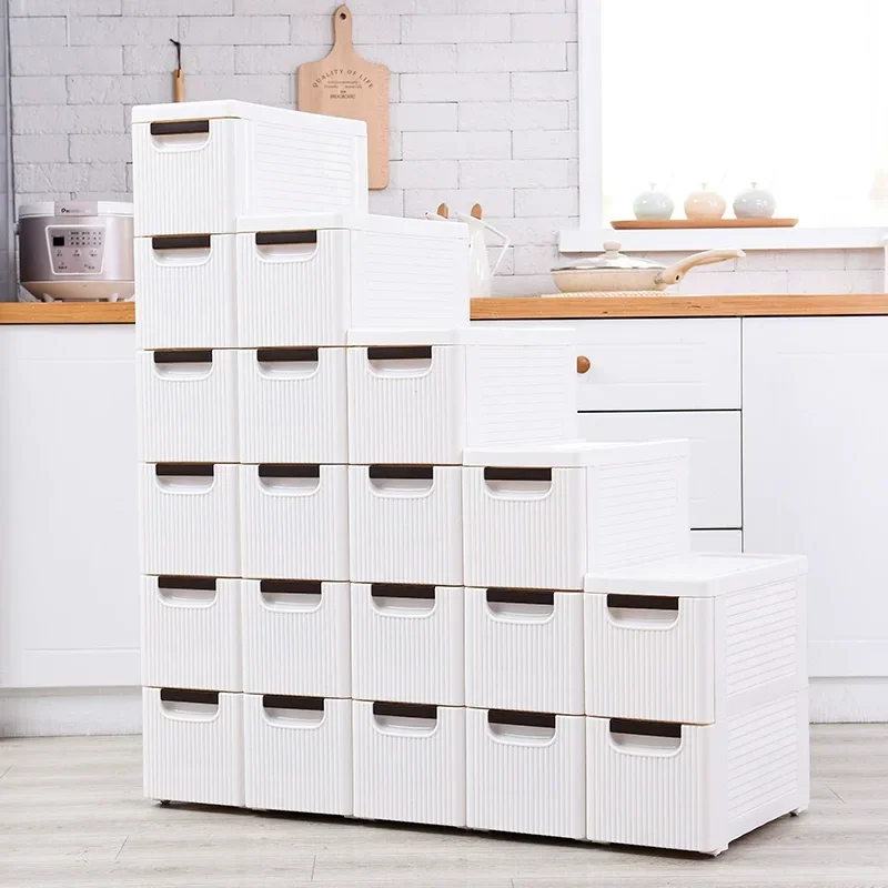 

Small Bathroom Corner Floor Plastic Drawers Cabinet with Wheels 19cm Narrow Storage Box Organizer Storage Furniture White