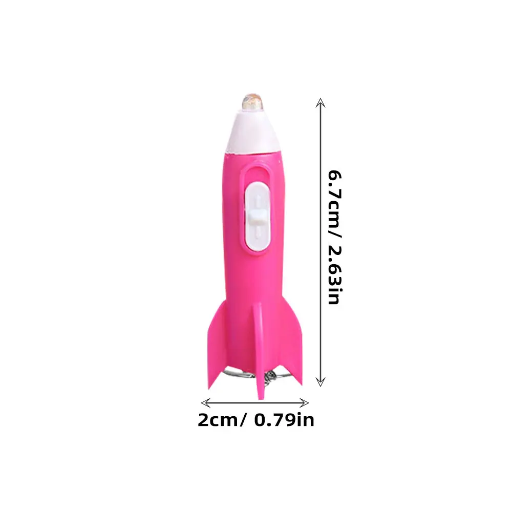 Glow-in-the-Dark Rocket Head Keychain Pendant – 12pcs Luminous Cartoon Key Ring for Keys, Backpacks, Bags