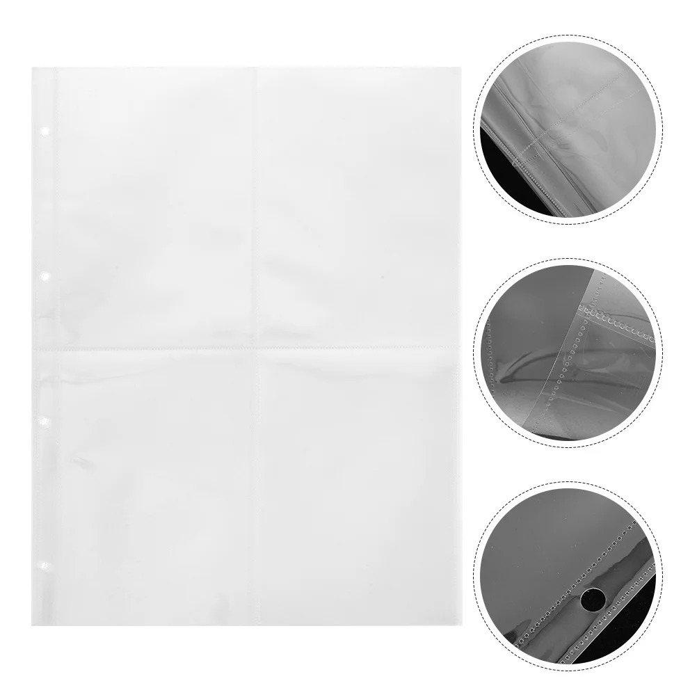 

20 Sheets A4 Photo Album Refill Pages Transparent Wear-Resistant Sleeves for Scrapbooking Wedding Graduation Certificate