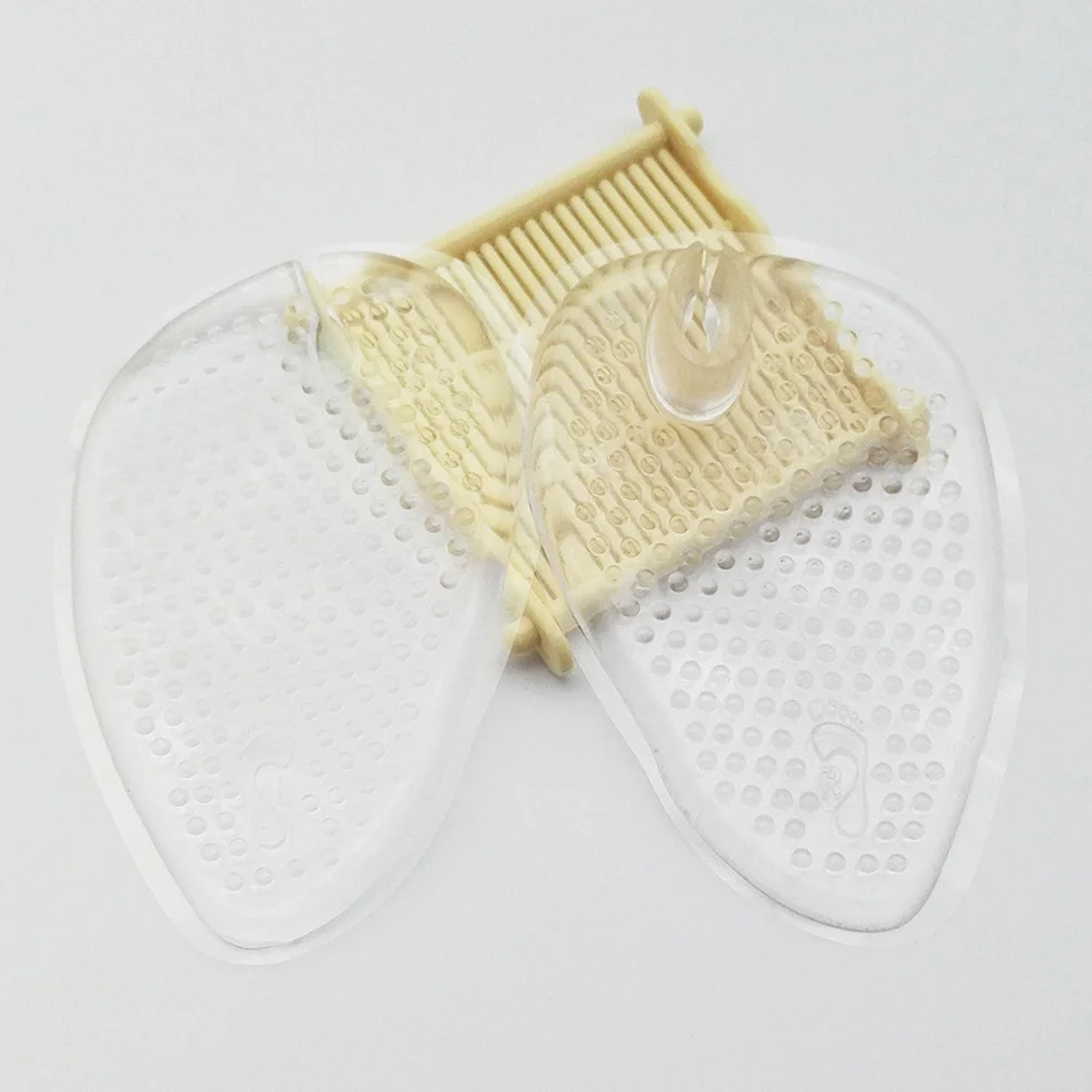 Demi-semelles pour pantoufles, coussinets de Gel transparents pour l'avant-pied, coussin de massage auto-adhésif, outil de soins des pieds antidérapant, 4 pièces