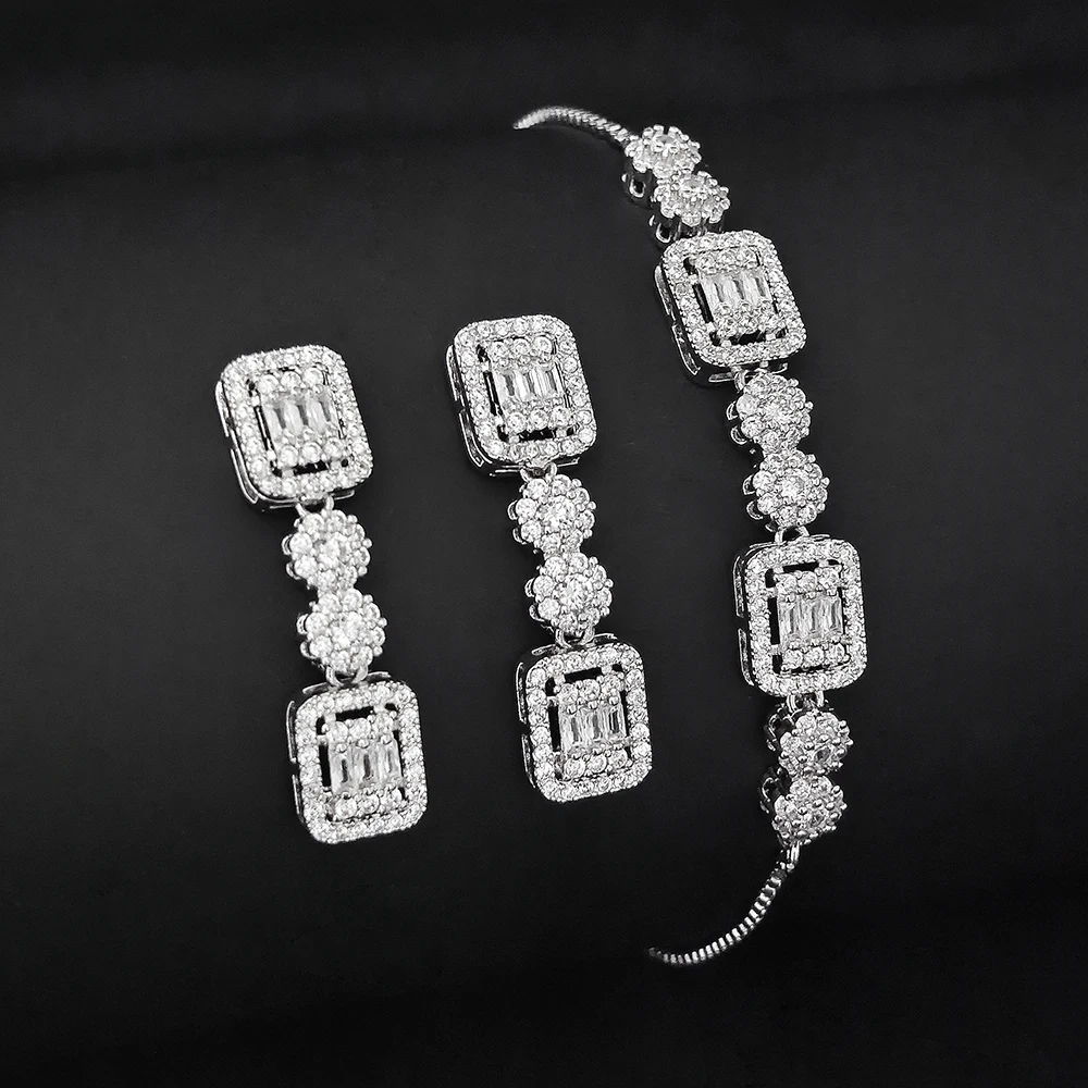 2024 New Unique Design Luxury Bride Jewelry Set for Women Anniversary Gift Jewelry Wholesale Moonso E053-R053-S053-X053