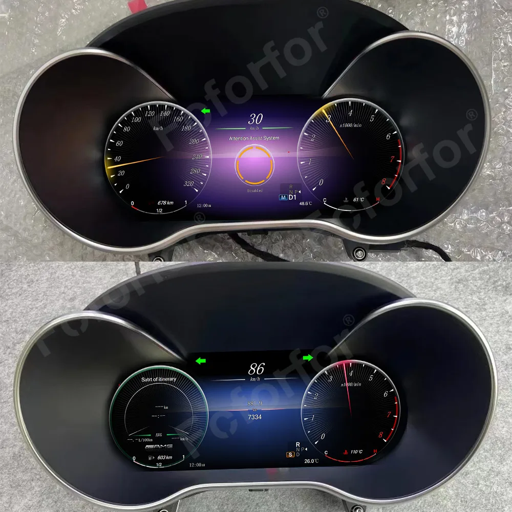 Update For Mercedes-Benz C Class W205 2014-2020 AMG Style Car Instrument Dashboard Panel Cockpit Speedometer LCD Digital Cluster