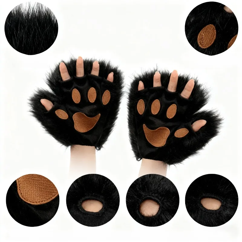 Cat Paw Pet Grooming Glove Soft Fur Remover Glove Pet Hair Brush for Cosplay Cats Dogs