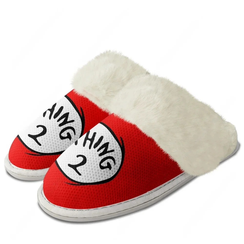 

Thing 1 Thing 2 Plush Slippers Keep Warm Shoes Mens Womens Home Cotton Bedroom Customized Thermal Lightweight Slipper DIY