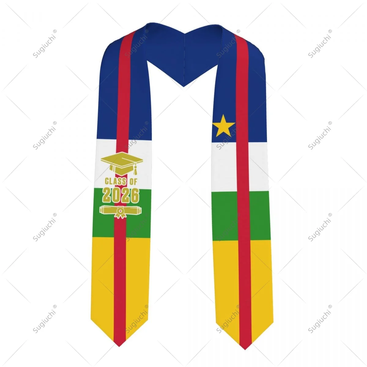 Central African Republic Flag Class Of 2026 Graduation Stole Sash Scarf For International Students Proud Ceremony Adult Unisex
