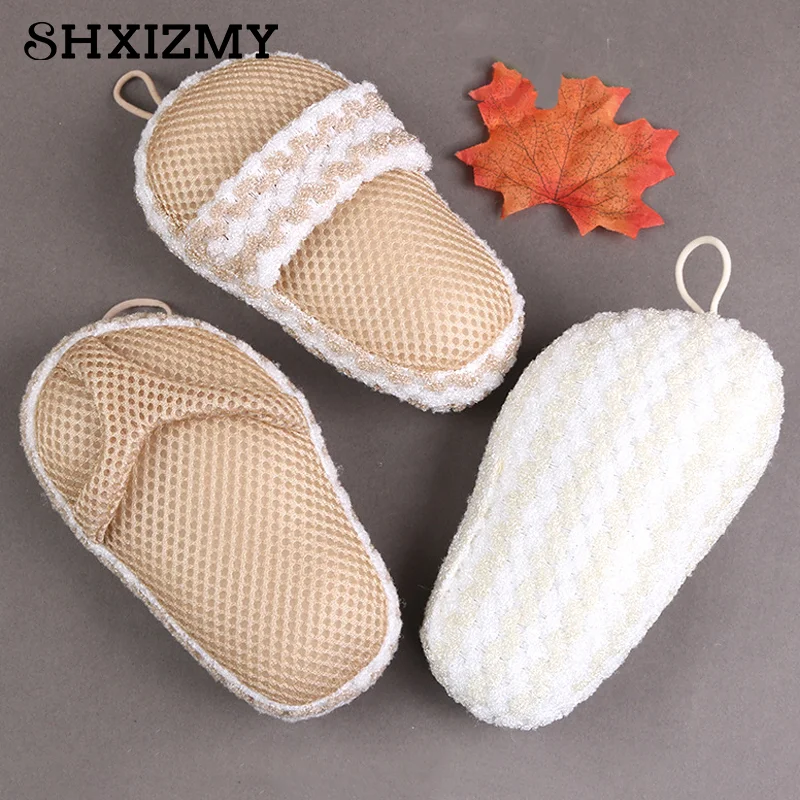 Small Slipper Bath For Spa Exfoliating Shower Brush Body Cleaning Scrub Mitt Rub Dead Skin Shower Towel Foam Body Massage