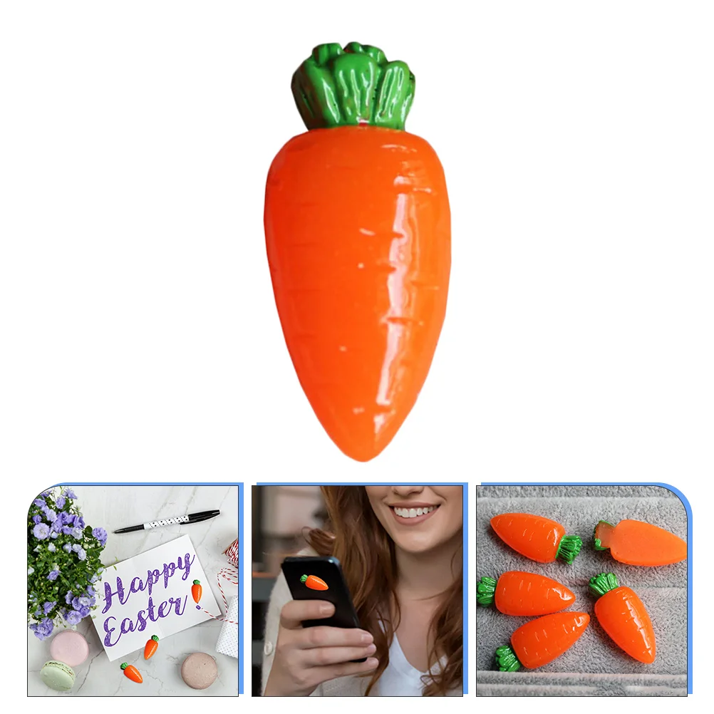 20 Pcs Resin Carrot Miniatures Realistic Vegetable Accessories Beads Embellishments Craft Supplies Simulated Food