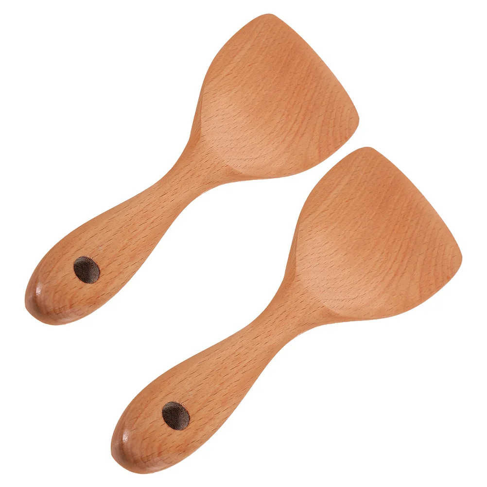 

2 Pcs Rice Cooker Parts Wooden Spoons for Cooking Heat Resistant Scoop Accessories