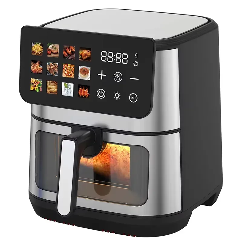 8.5L Smart Air Fryer Stainless Steel Electric Oven Digital Touch Screen Large Capacity Kitchen Appliance for French Fries
