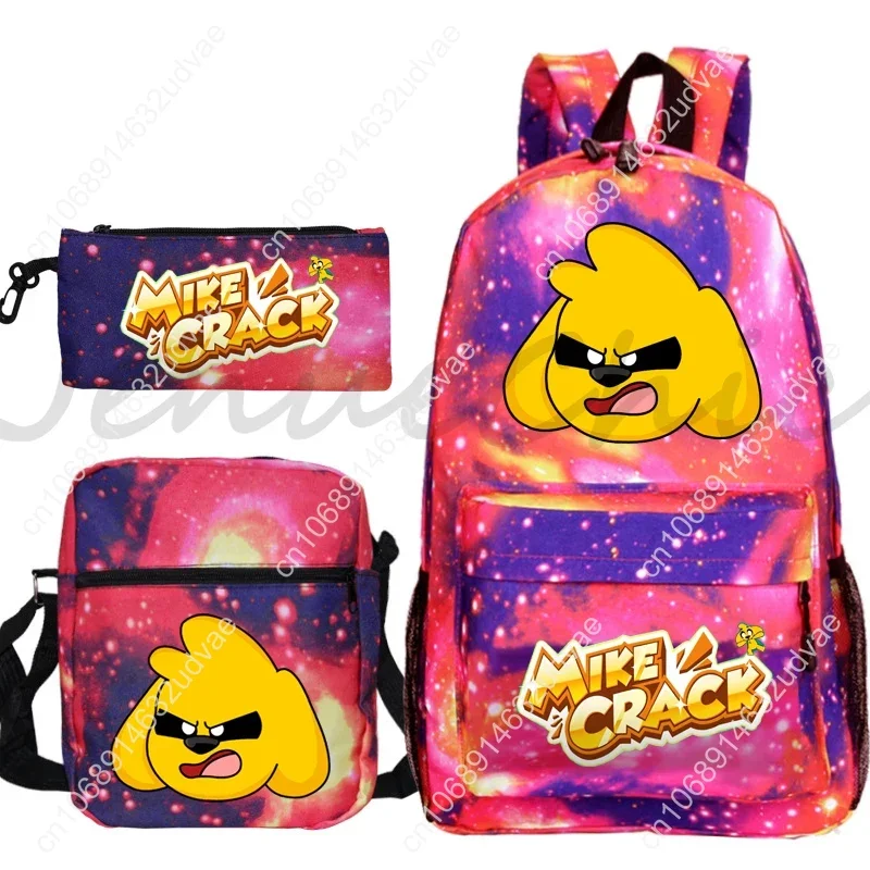 3pcs/set Mikecrack Backpack Shoulder Bag Pencil Bag Students Boys Girls Bookbag Travel Knapsack Mochila Back to School Back Pack