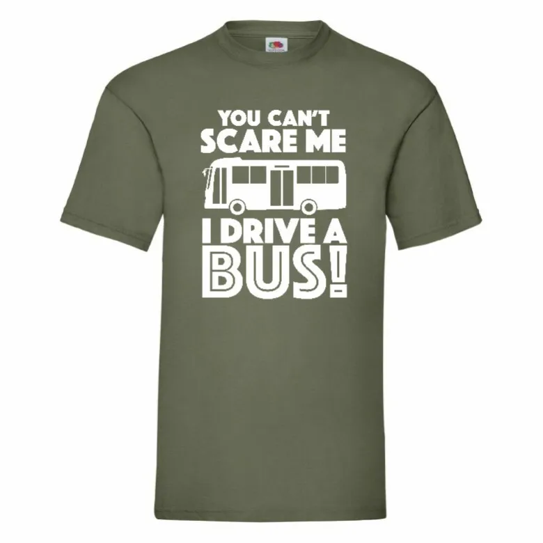 Футболка «Ты не напугаешь меня, я управляю автобусом», маленькая-2XL