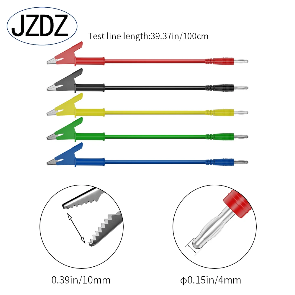 Imagem -04 - Jzdz-banana Plug para Jacaré Multímetro Test Leads Cabo Linha Fio 100cm Ferramentas de Teste Elétrico mm Pcs 70056c