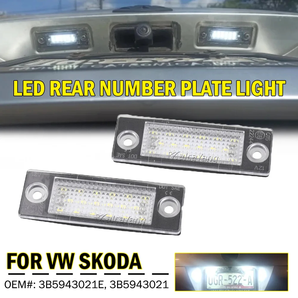 2pcs LED Number License Plate Light Lamp 3B5998026 for VW Passat B5.5 B6 Caddy MK3 Golf Transporter T5 T6 Touran Jetta Syncro