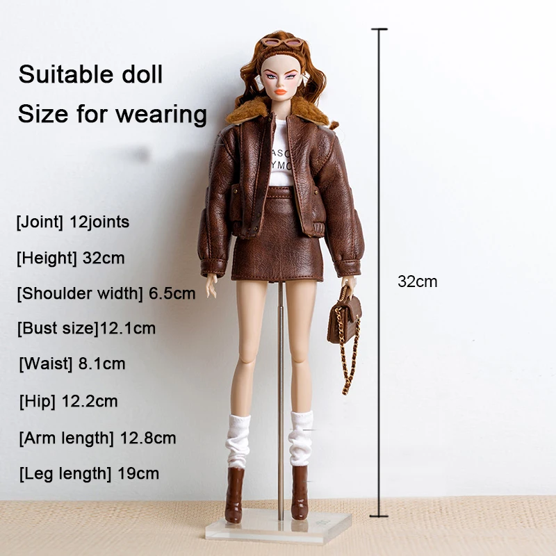 32cm Supermodel Doll Clothes Suit European Fashion Yellow Sweater Series Accessories Set Princess Dress DIY Toys Collector Gifts