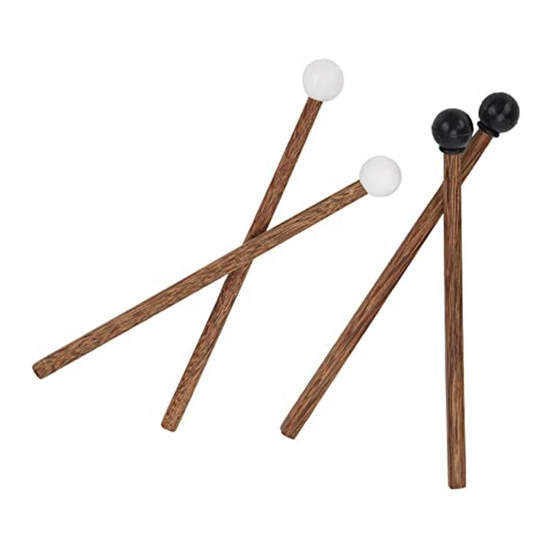 

4 Steel Tongue Drumsticks Rubber Drumsticks For Children For Children's Drummers And Practitioners