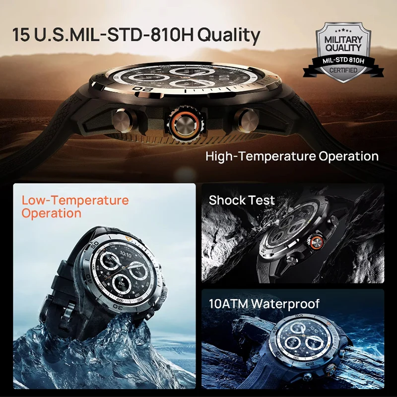 Mibro GS Explorer Smartwatch Rugged Military Grade UHD Screen Altimeter Barometer Compass GPS 10ATM Sports Smart Watch for Men